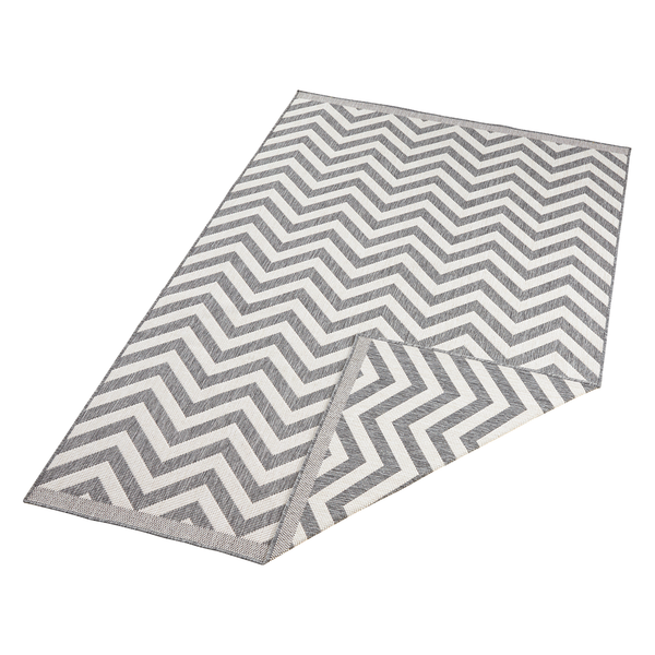 In-/Outdoorteppich Palma - Polypropylen - Grau - 80 x 150 cm