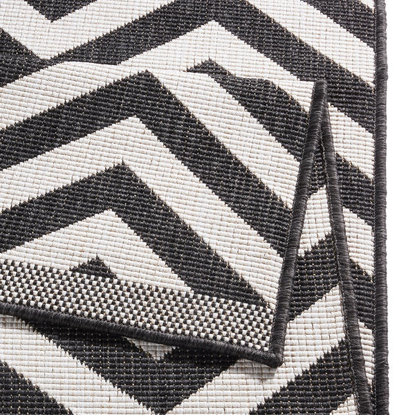 In-/Outdoorläufer Palma - Polypropylene - Schwarz - 80 x 250 cm