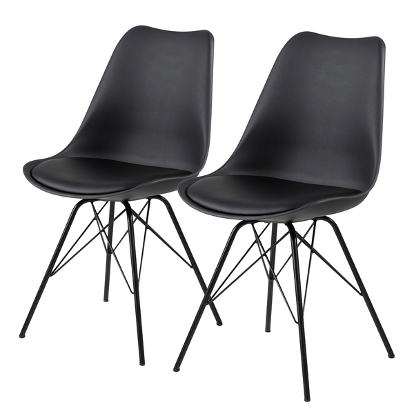 Esszimmerstuhl Bonito 2er Set - Schwarz - 2er Set