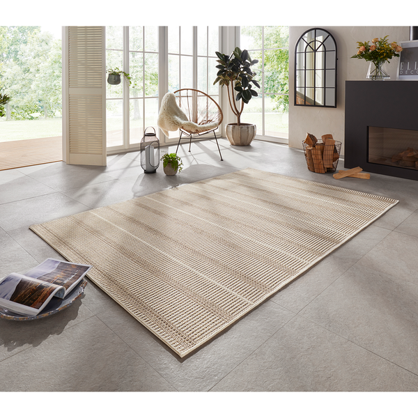 In-/Outdoorteppich Laon - Kunstfaser - Beige - 80 x 150 cm