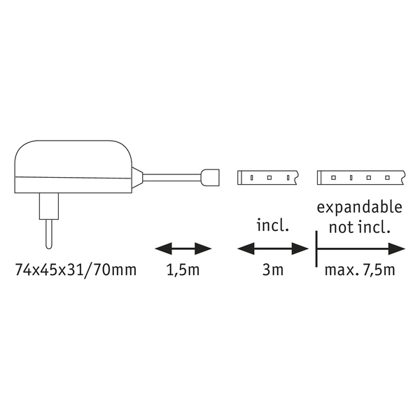 LED-Lichterkette Wemb 3m I - Silikon - 1-flammig
