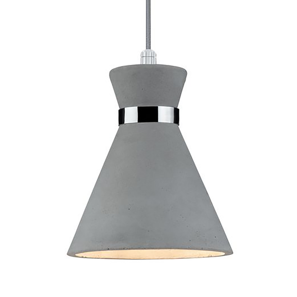 Pendelleuchte Brooloo - Beton / Chrom - 1-flammig