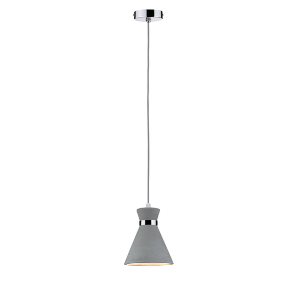 Pendelleuchte Brooloo - Beton / Chrom - 1-flammig
