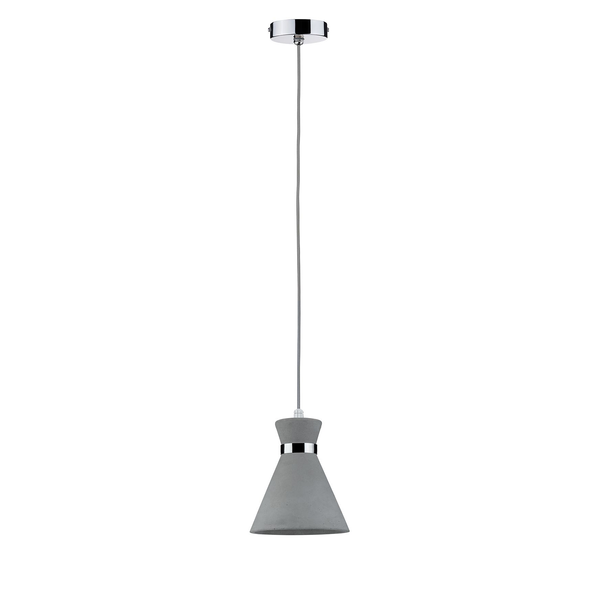 Pendelleuchte Brooloo - Beton / Chrom - 1-flammig