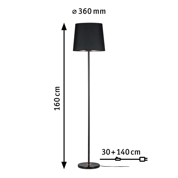 Stehleuchte Enja - Mischgewebe / Aluminium - 1-flammig