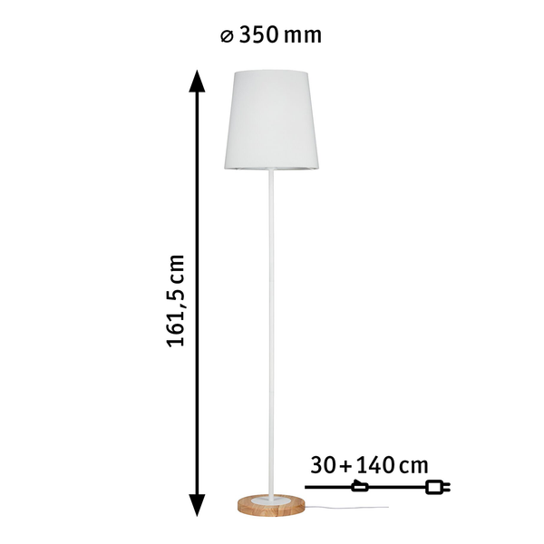Stehleuchte Stellan - Mischgewebe / Aluminium - 1-flammig