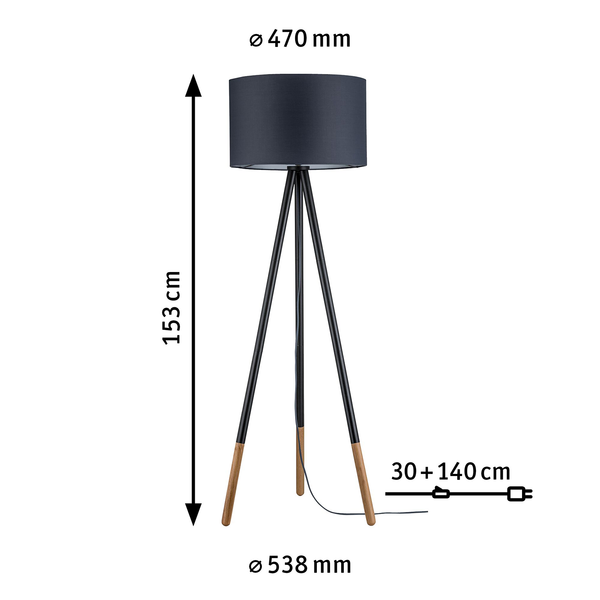 Stehleuchte Rurik - Mischgewebe / Aluminium - 1-flammig
