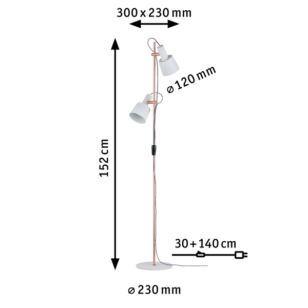 Stehleuchte Haldar I - Aluminium - 2-flammig