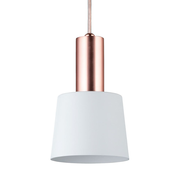 Pendelleuchte Haldar I - Aluminium / Edelstahl - 1-flammig - Weiß