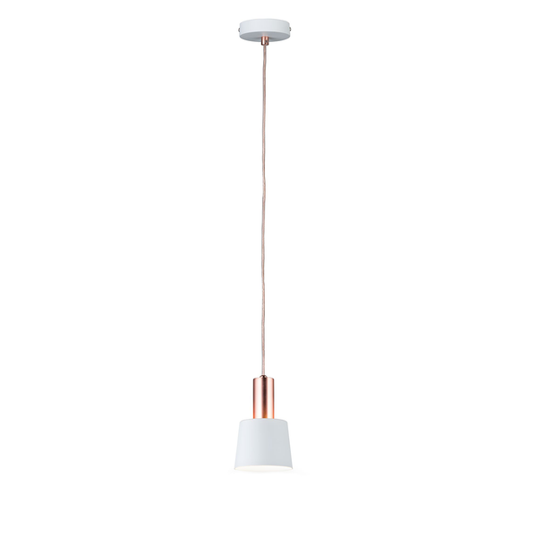 Pendelleuchte Haldar I - Aluminium / Edelstahl - 1-flammig - Weiß