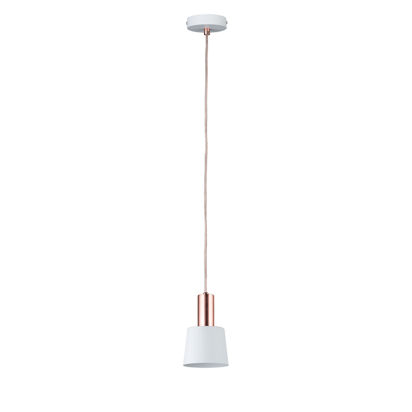 Pendelleuchte Haldar I - Aluminium / Edelstahl - 1-flammig - Weiß