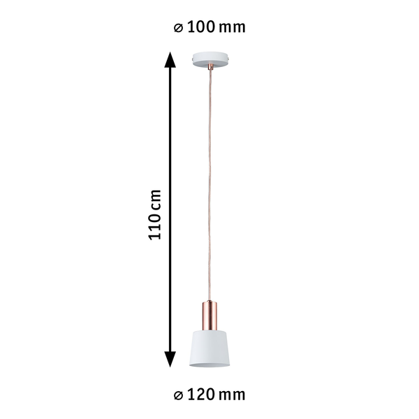 Pendelleuchte Haldar I - Aluminium / Edelstahl - 1-flammig - Weiß