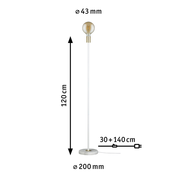 Stehleuchte Nordin II - Aluminium / Marmor- 1-flammig