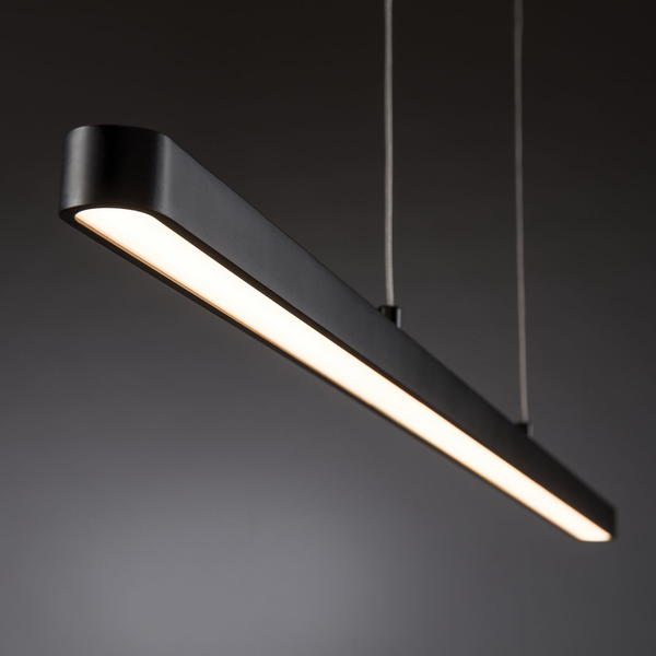 LED-Pendelleuchte Lento I - Aluminium / Gummibaum massiv - 1-flammig