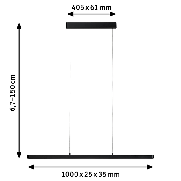 LED-Pendelleuchte Lento I - Aluminium / Gummibaum massiv - 1-flammig