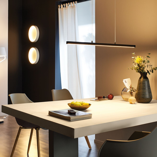 LED-Pendelleuchte Lento II - Aluminium / Gummibaum massiv - 1-flammig