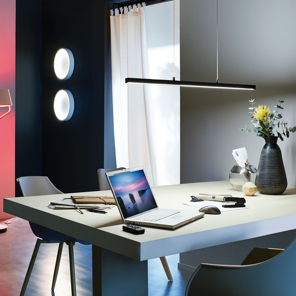 LED-Pendelleuchte Lento II - Aluminium / Gummibaum massiv - 1-flammig