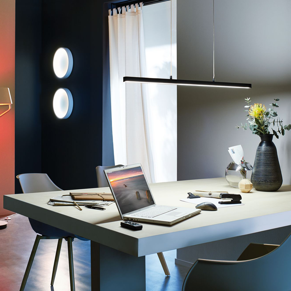 LED-Pendelleuchte Lento II - Aluminium / Gummibaum massiv - 1-flammig