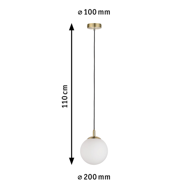 Pendelleuchte Menja - Milchglas / Messing - 1-flammig