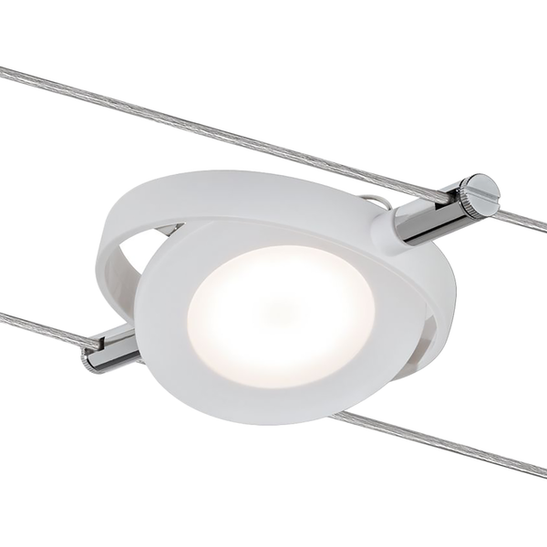 LED-Seilsystem Mac II - Silikon / Chrom - 4-flammig