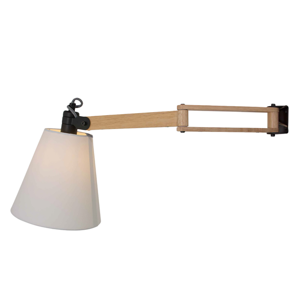Wandleuchte Mexlite X - Mischgewebe / Buche massiv - 1-flammig