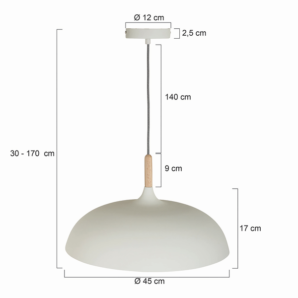 Pendelleuchte Mexlite XVIII - Aluminium / Buche massiv- 1-flammig