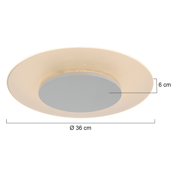 LED-Deckenleuchte Elanora - Acrylglas / Stahl - 1-flammig - Durchmesser: 36 cm