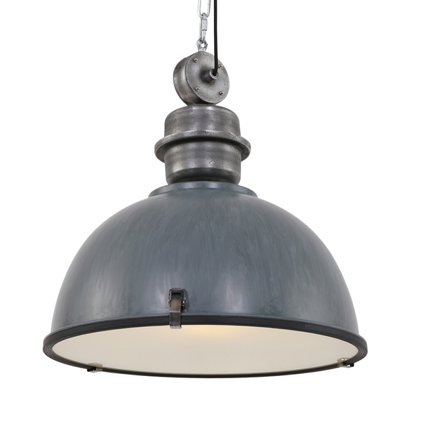 Pendelleuchte Bikkel - Stahl / Glas - 1-flammig - Grau