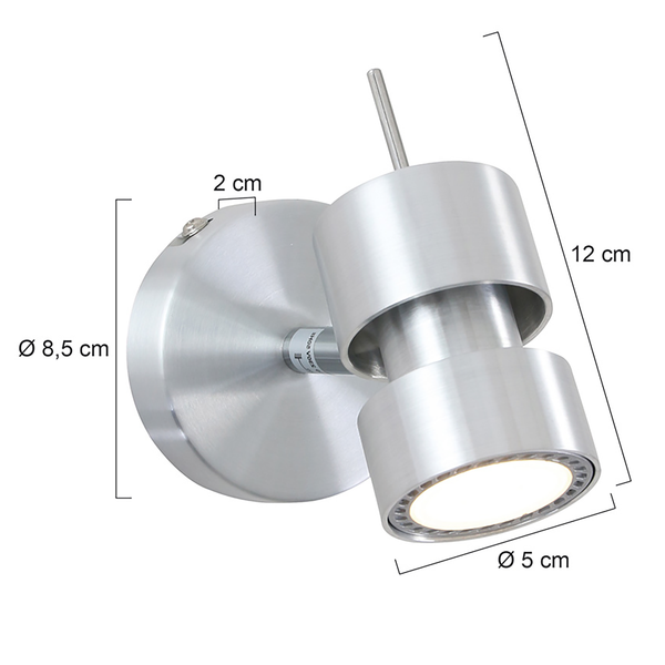 LED-Wandleuchte Natasja - Stahl - Silber
