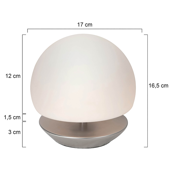 Tischleuchte Ancilla Typ D - Glas / Stahl - 1-flammig - Silber