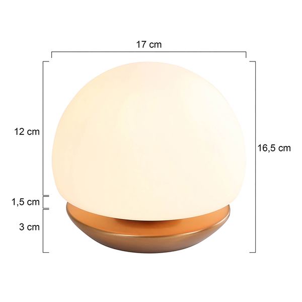 Tischleuchte Ancilla Typ D - Glas / Stahl - 1-flammig - Gold