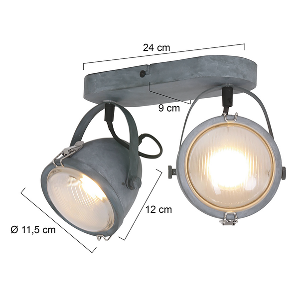 LED-Deckenleuchte Mexlite - Glas / Eisen - Flammenanzahl: 2