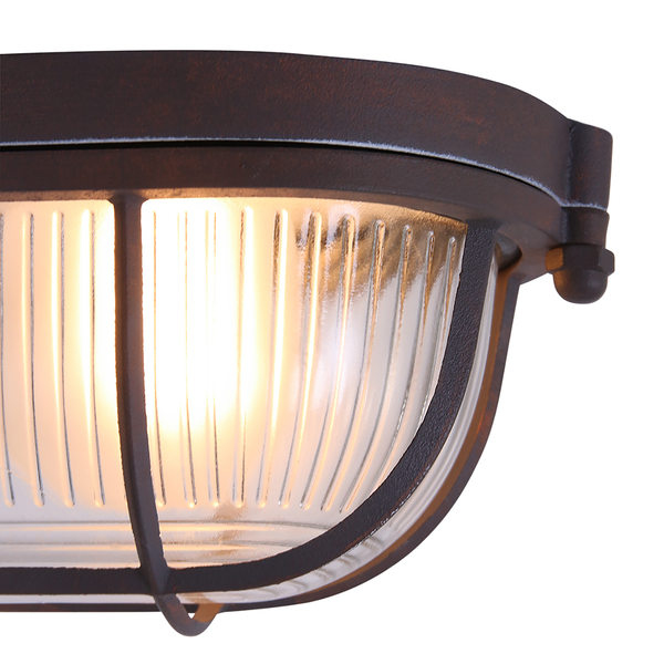 Deckenleuchte Mexlite I - Sicherheitsglas / Eisen - 1-flammig - Braun