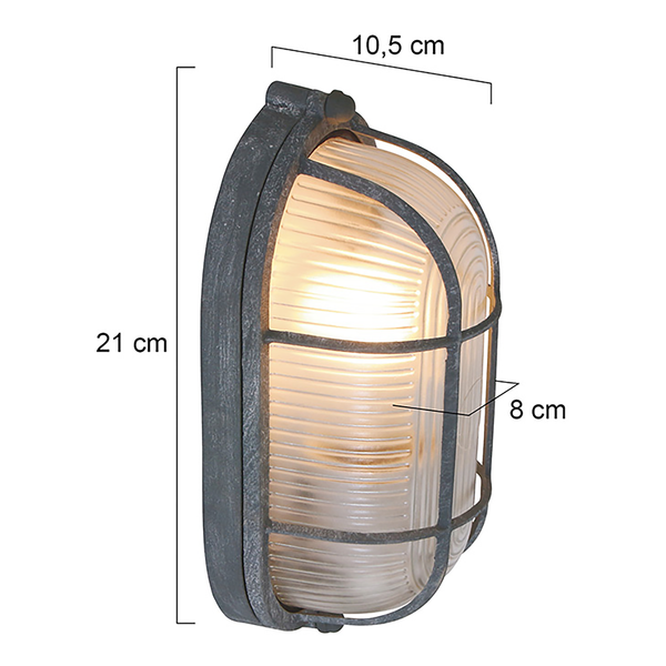 Deckenleuchte Mexlite I - Sicherheitsglas / Eisen - 1-flammig - Grau