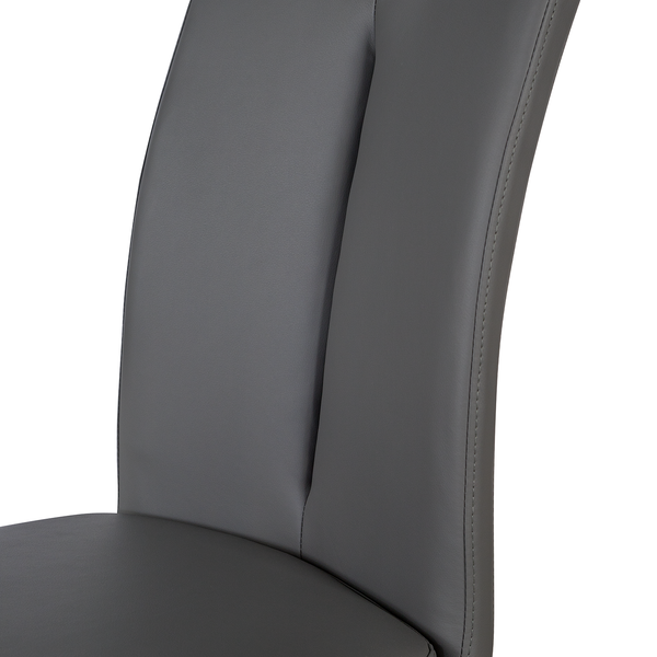 Freischwinger Ratos (2er-Set) - Kunstleder / Edelstahl - Grau