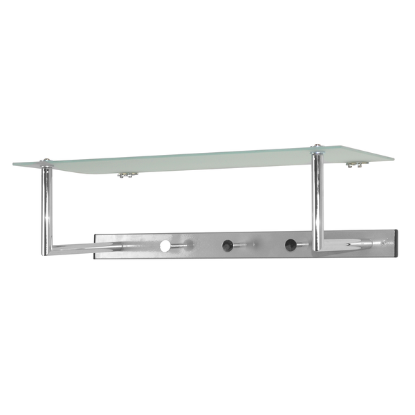Wandgarderobe Agonia - Stahl / Glas - Silber