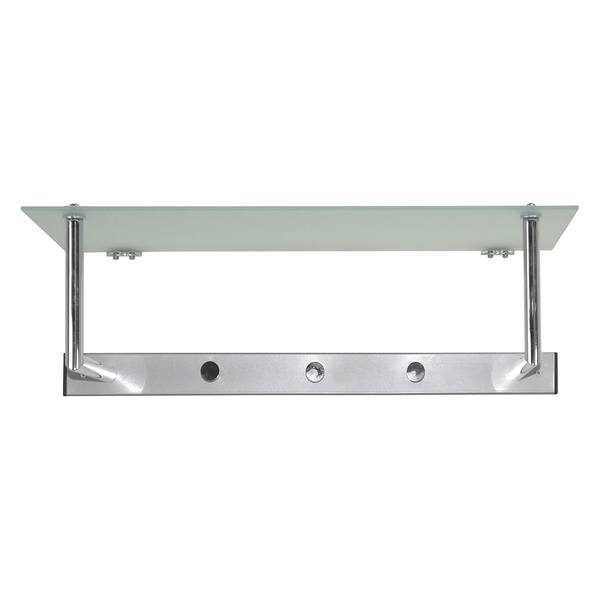 Wandgarderobe Agonia - Stahl / Glas - Silber