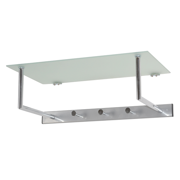 Wandgarderobe Agonia - Stahl / Glas - Silber
