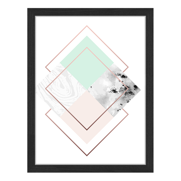 Bild Squares - Buche massiv / Plexiglas - 32 x 42 cm