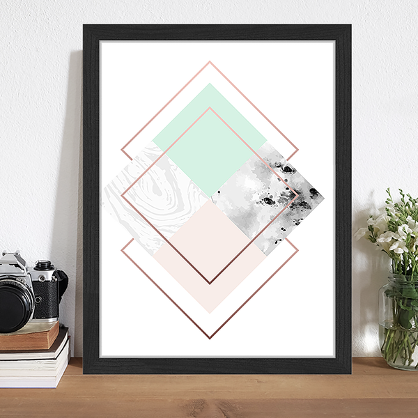 Bild Squares - Buche massiv / Plexiglas - 32 x 42 cm