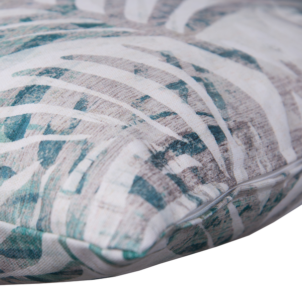 Kissenbezug T-Palm Leaves - Baumwollstoff - Natur / Blau