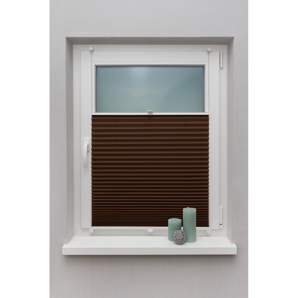 Plissee Klemmfix Fyn - Webstoff - Braun - 80 x 130 cm