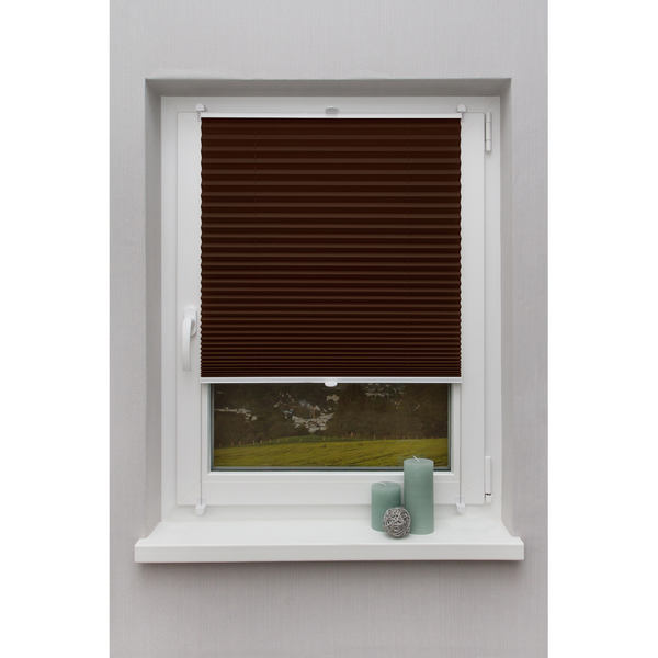 Plissee Klemmfix Fyn - Webstoff - Braun - 80 x 130 cm