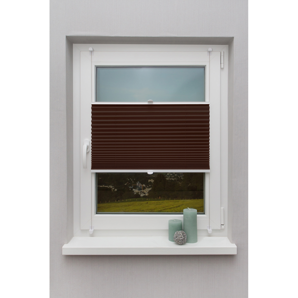 Plissee Klemmfix Fyn - Webstoff - Braun - 80 x 130 cm