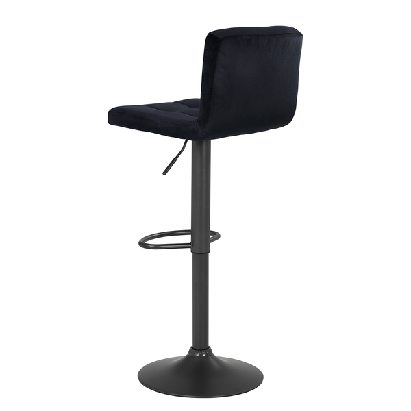 Barstuhl Irma (2er-Set) - Samt / Stahl - Schwarz