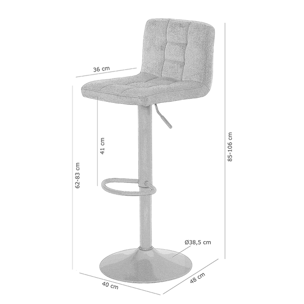 Barstuhl Irma (2er-Set) - Samt / Stahl - Schwarz