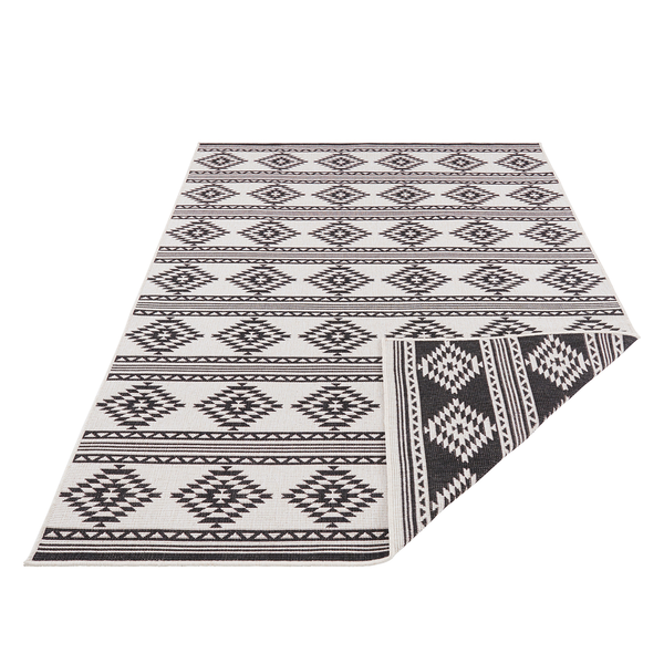 In-/Outdoorteppich Maple - Polypropylen - Creme / Schwarz - 80 x 150 cm