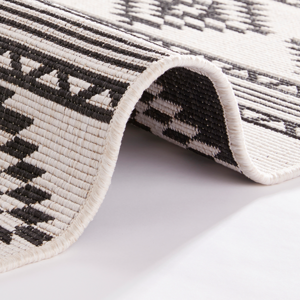 In-/Outdoorteppich Maple - Polypropylen - Creme / Schwarz - 80 x 150 cm