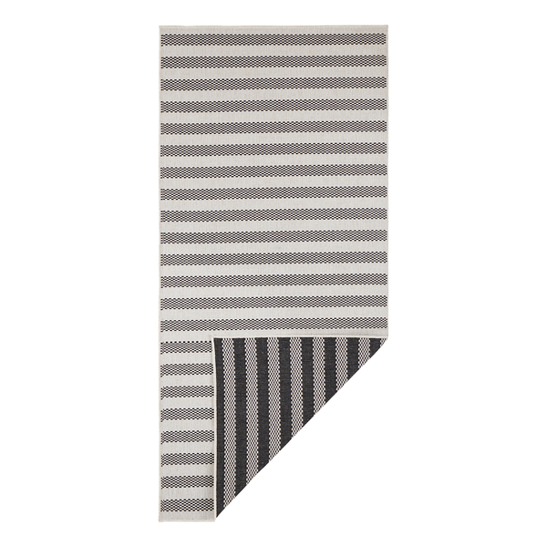In-/Outdoorläufer Delilia - Kunstfaser - Creme / Schwarz