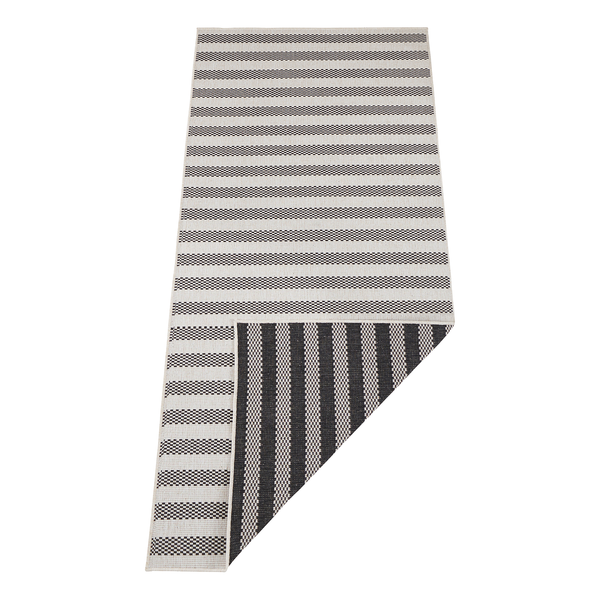 In-/Outdoorläufer Delilia - Kunstfaser - Creme / Schwarz